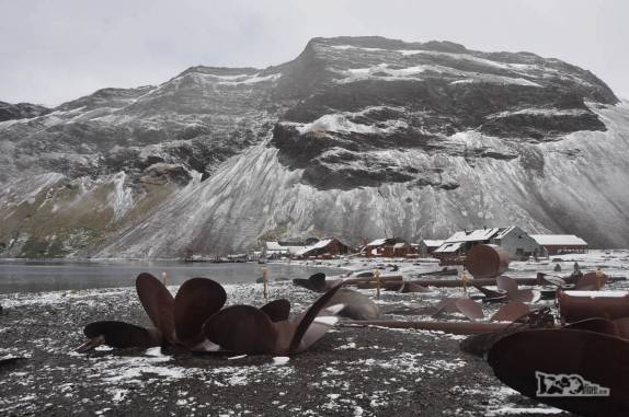 Ruínas da antiga estação baleeira de Stromness, na Geórgia do Sul